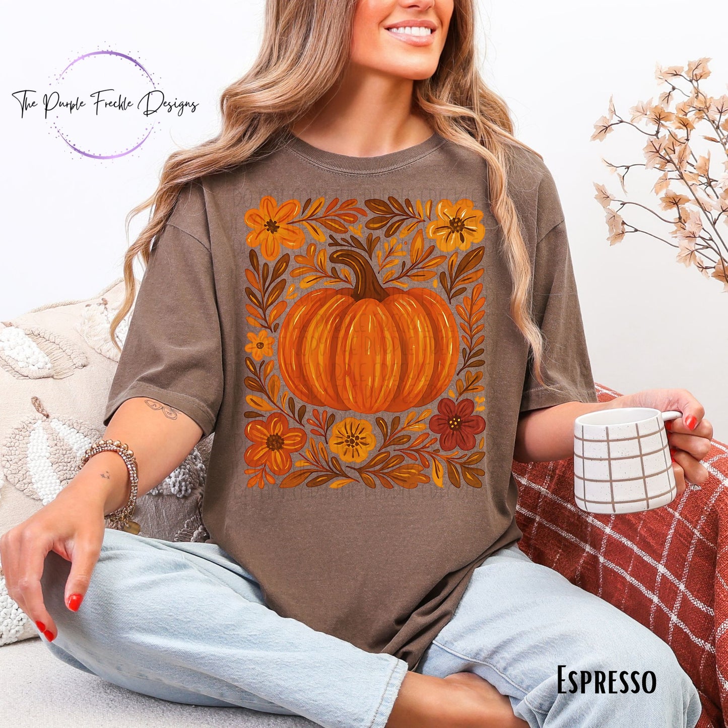 Fall Leaves and Pumpkin