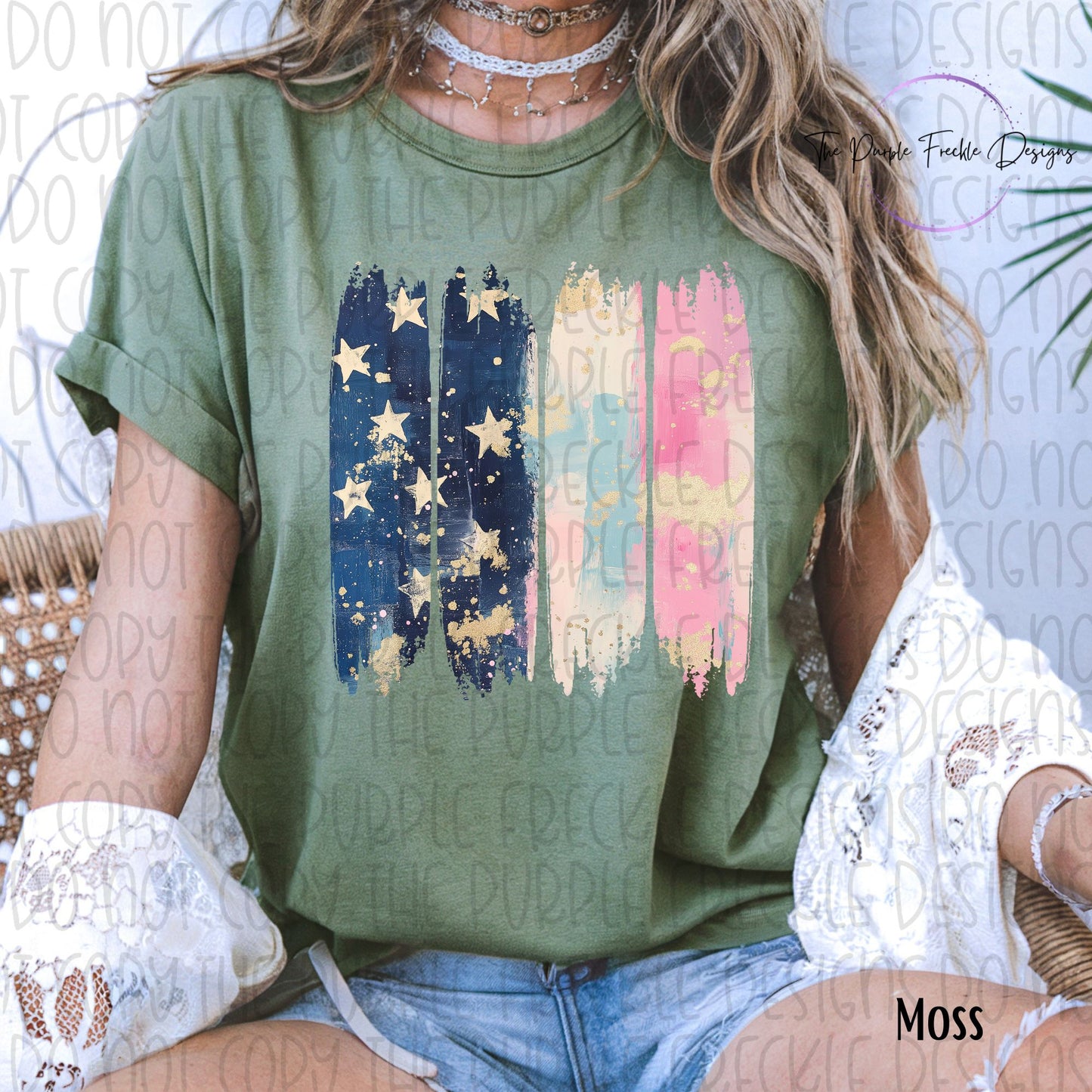Brushstroke American Flag