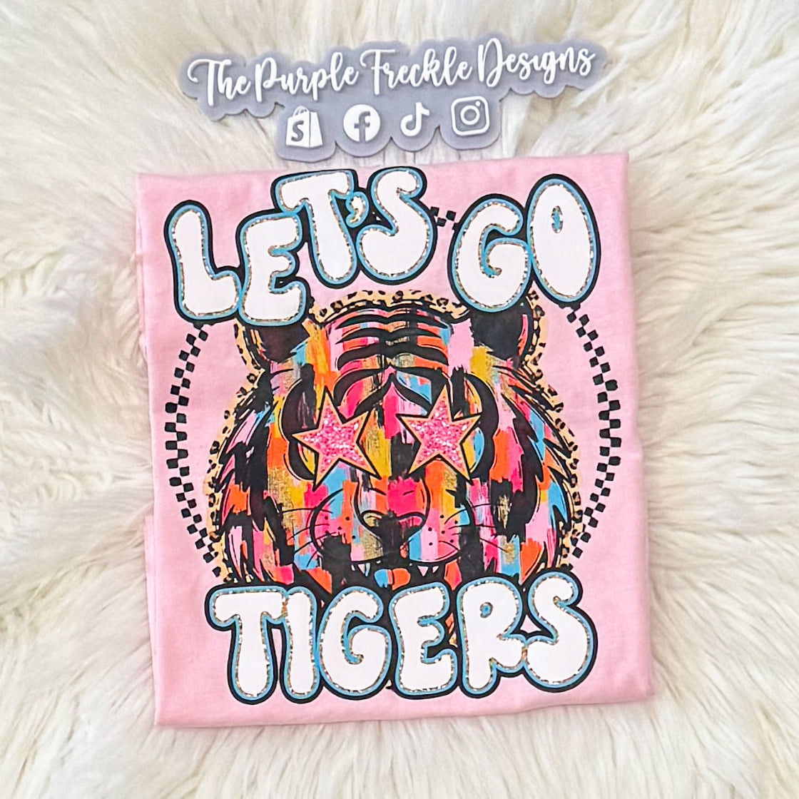 Let's Go Tigers on Pink