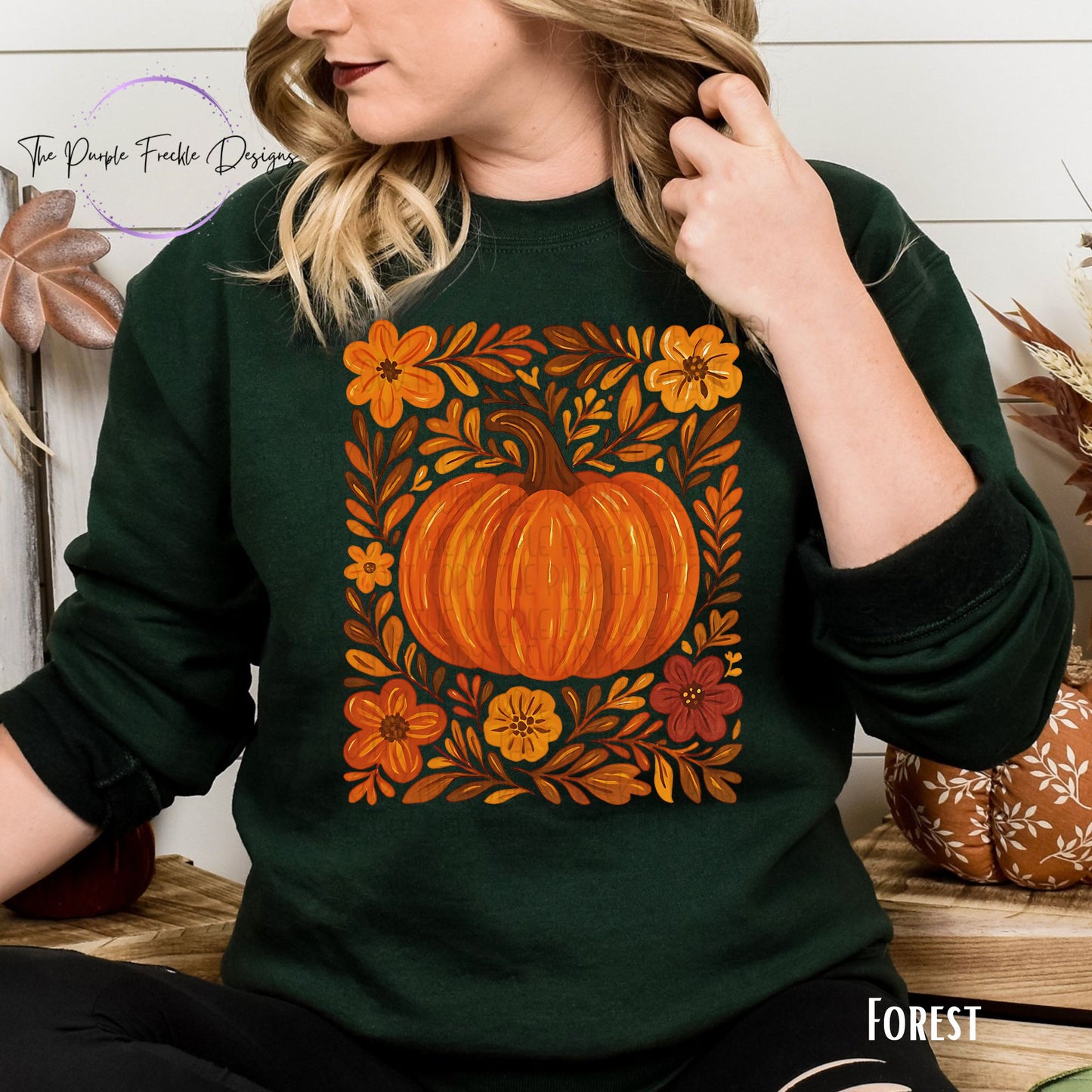 Fall Leaves and Pumpkin