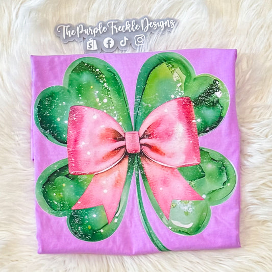4 Leaf Bow on Neon Violet