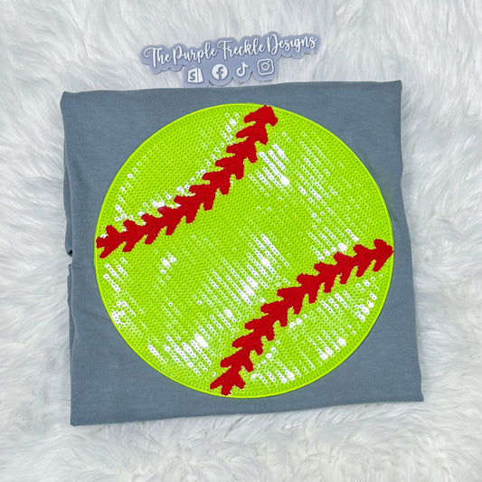 Softball Sequin Patch