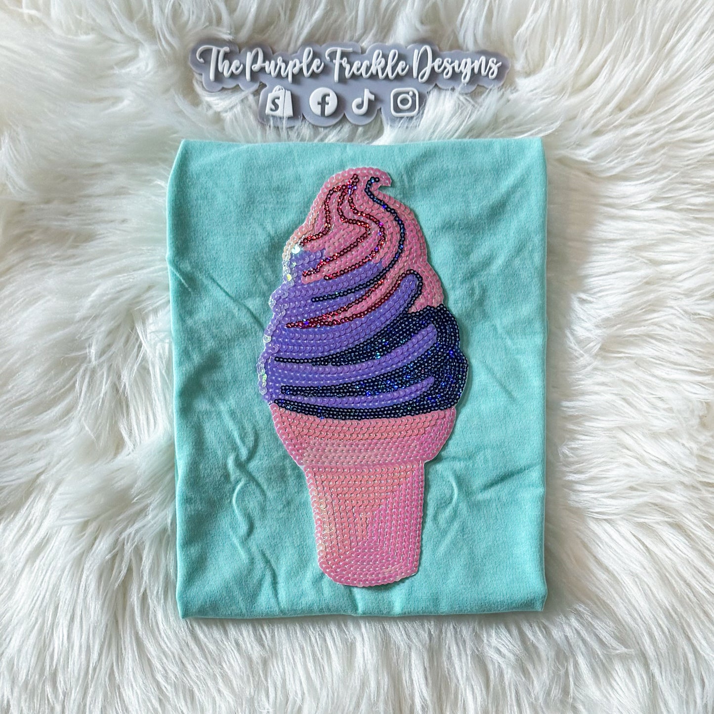 Ice Cream Sequin Patch