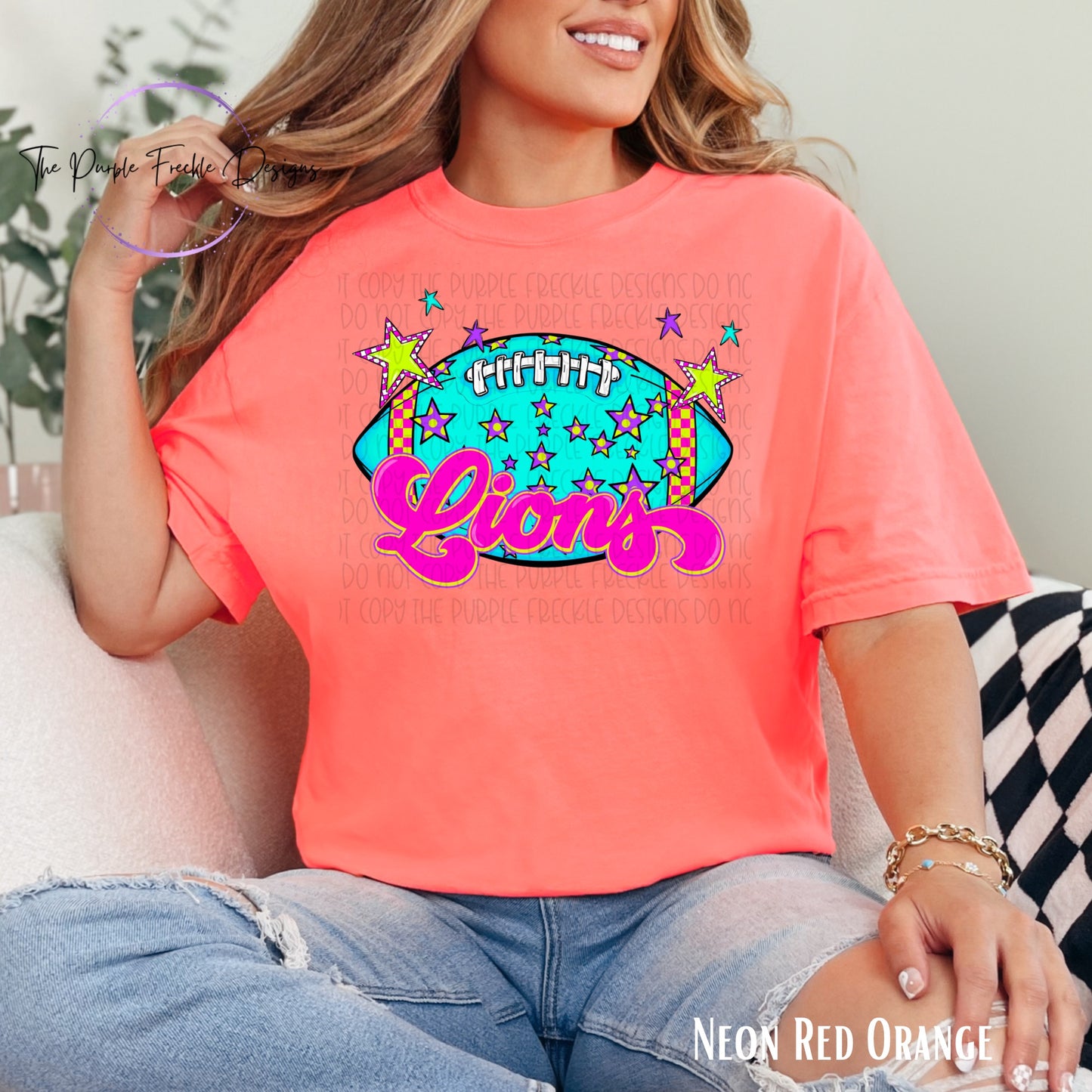 Neon Football Mascot