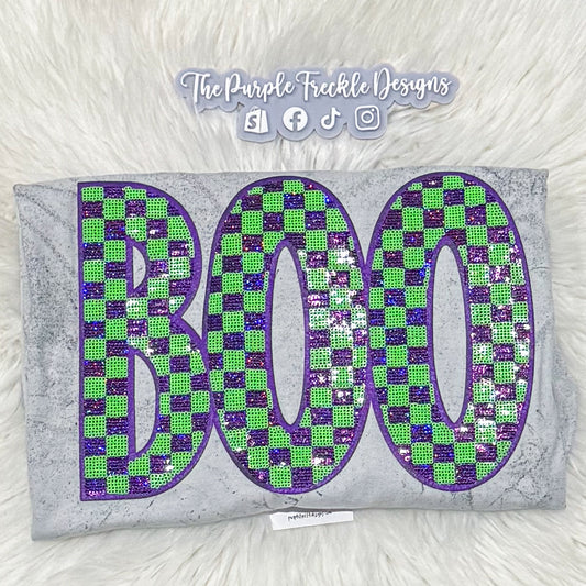 Boo Sequin Patch on Smoke