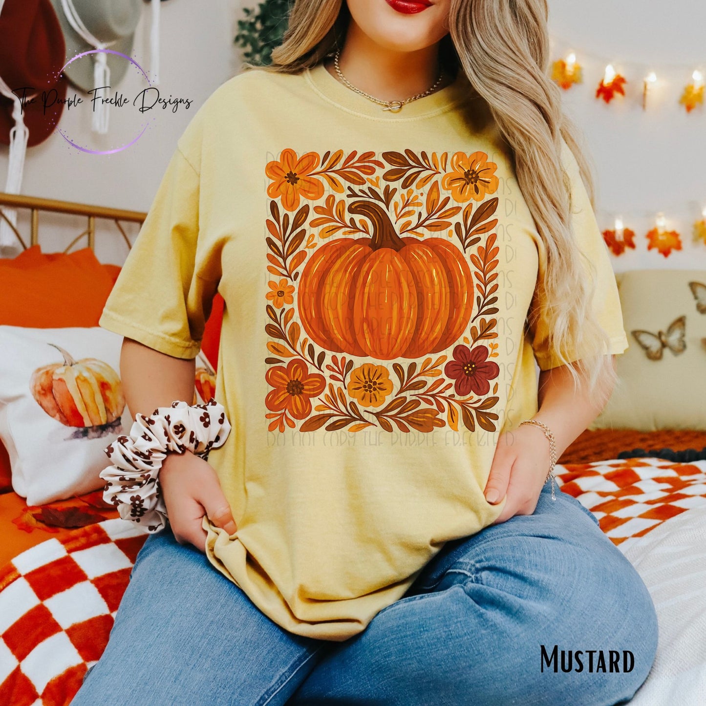 Fall Leaves and Pumpkin