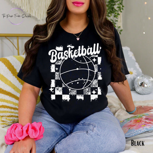 Basketball Checker Distressed