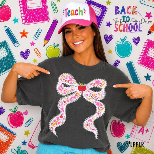 Pink School Bow