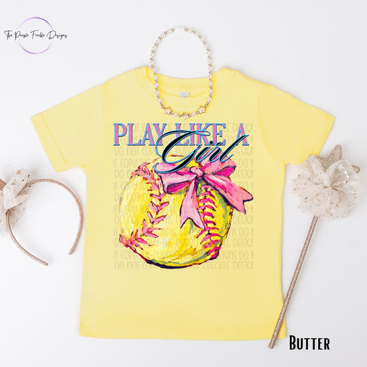 Play Like A Softball Girl Kids