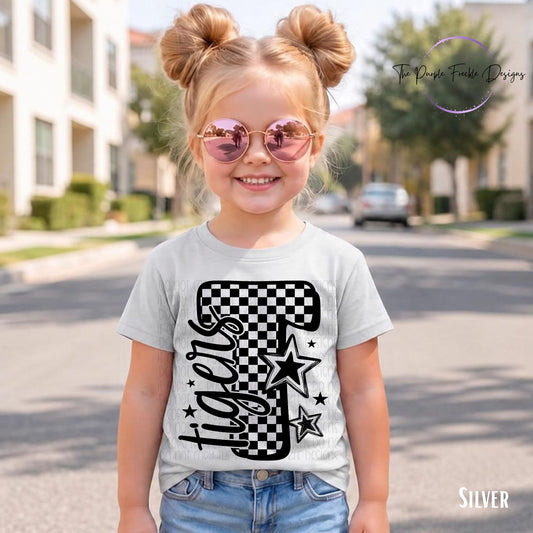Checkered Letter Mascot Kids
