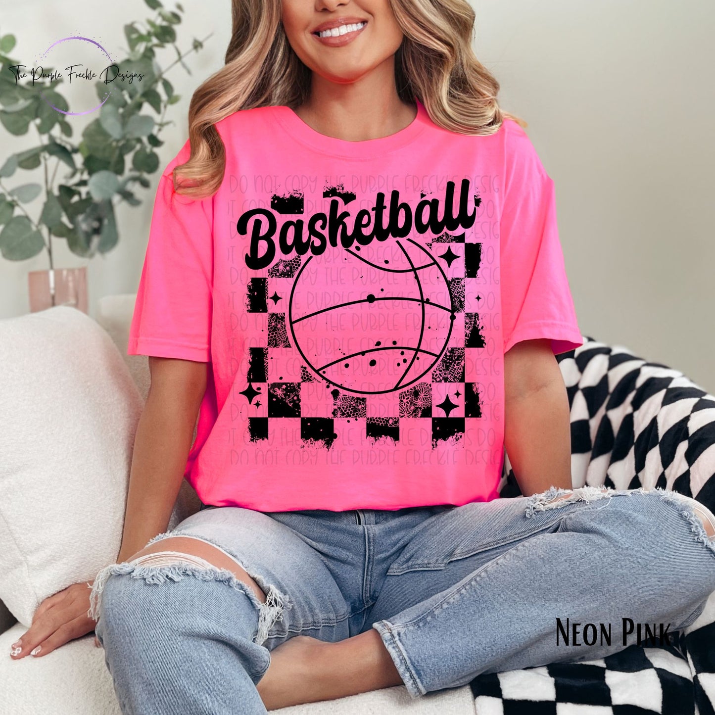 Basketball Checker Distressed