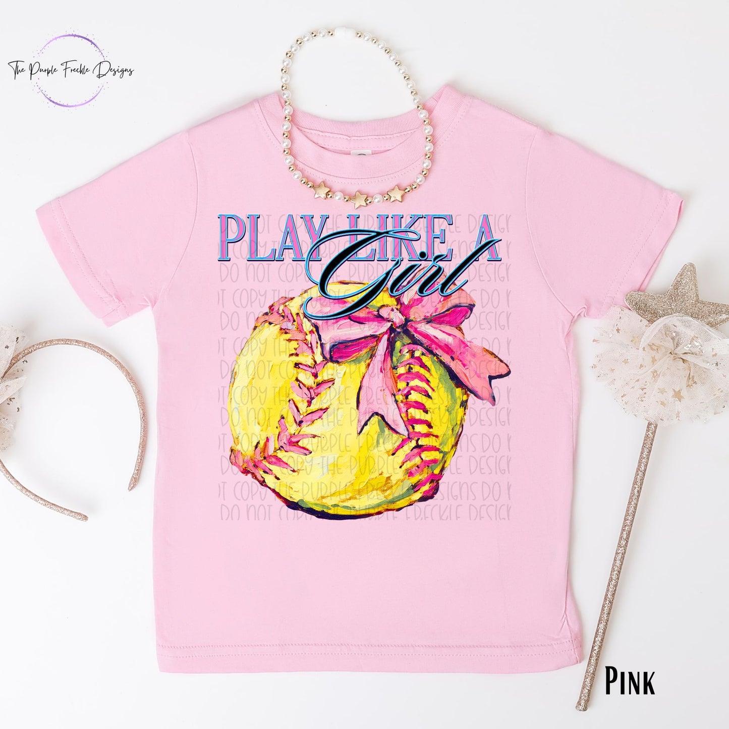 Play Like A Softball Girl Kids