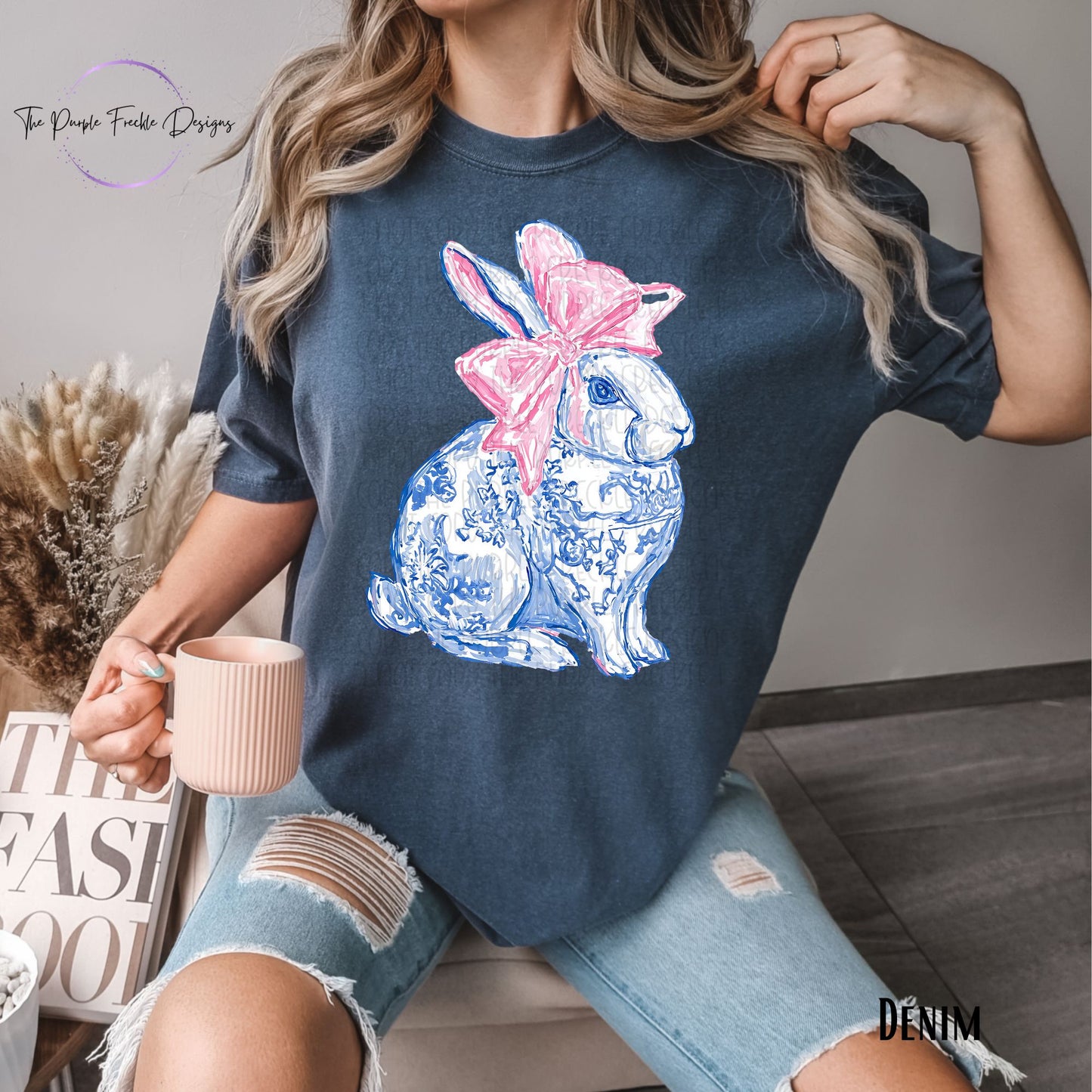 Easter Bunny Porcelain Bow