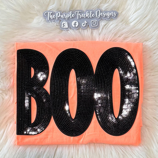 Boo Black Sequin Patch