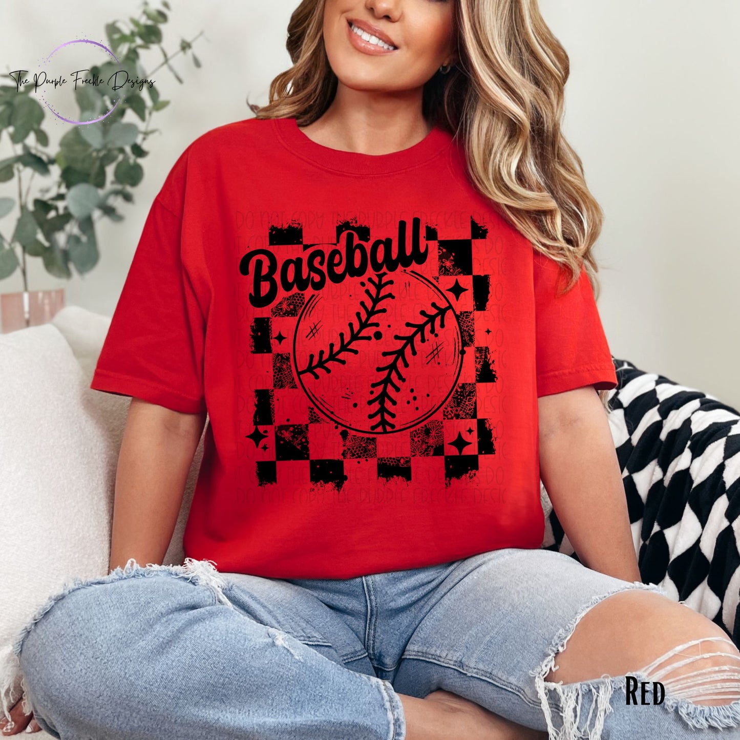 Baseball Checker Distressed