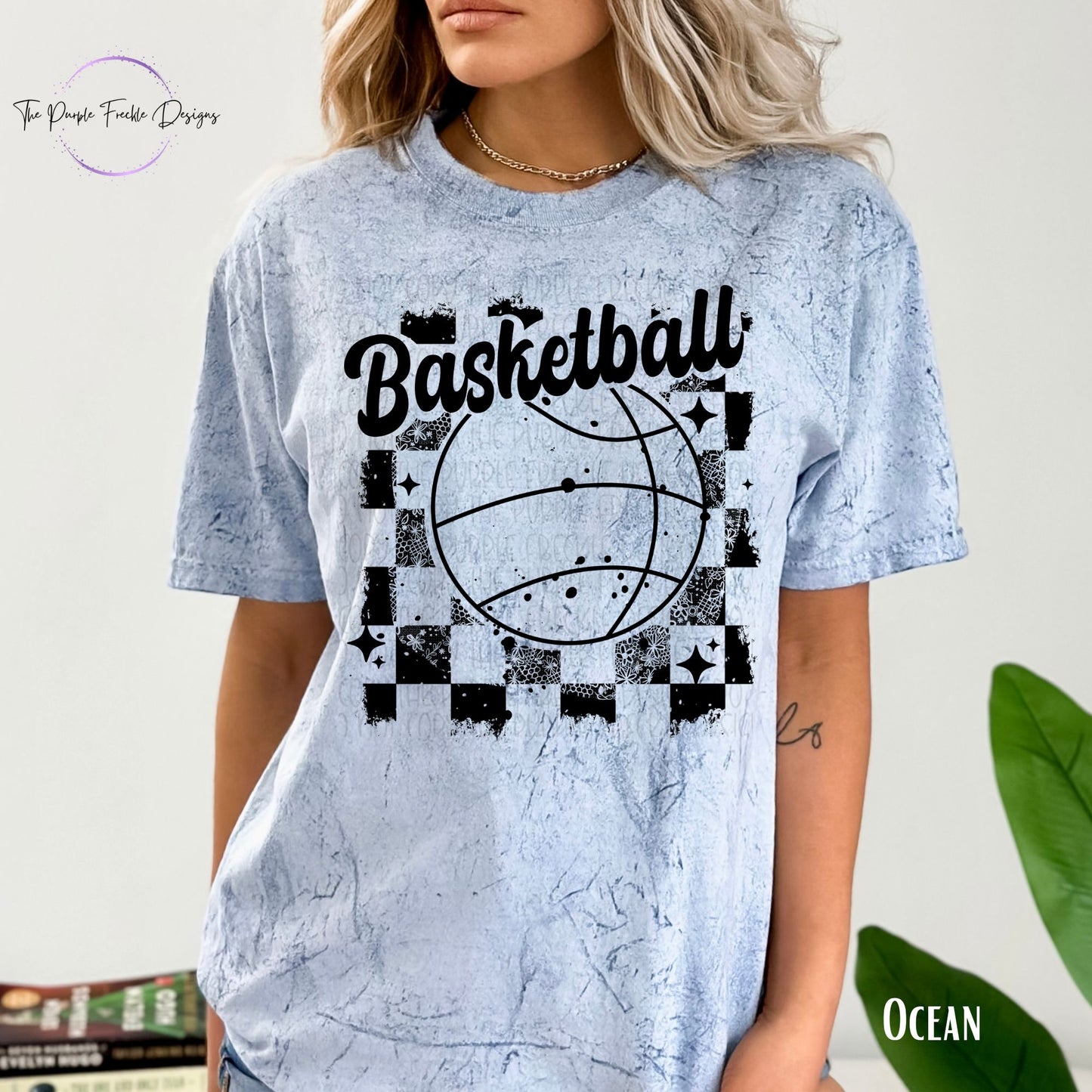 Basketball Checker Distressed