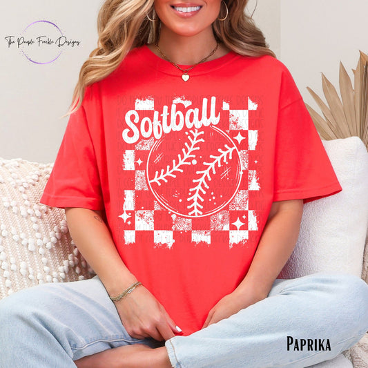 Softball Checker Distressed