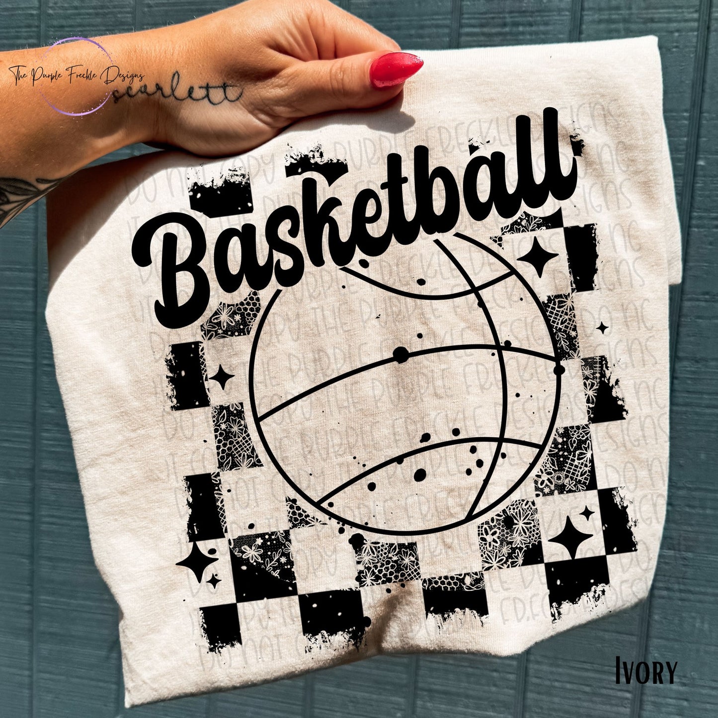 Basketball Checker Distressed