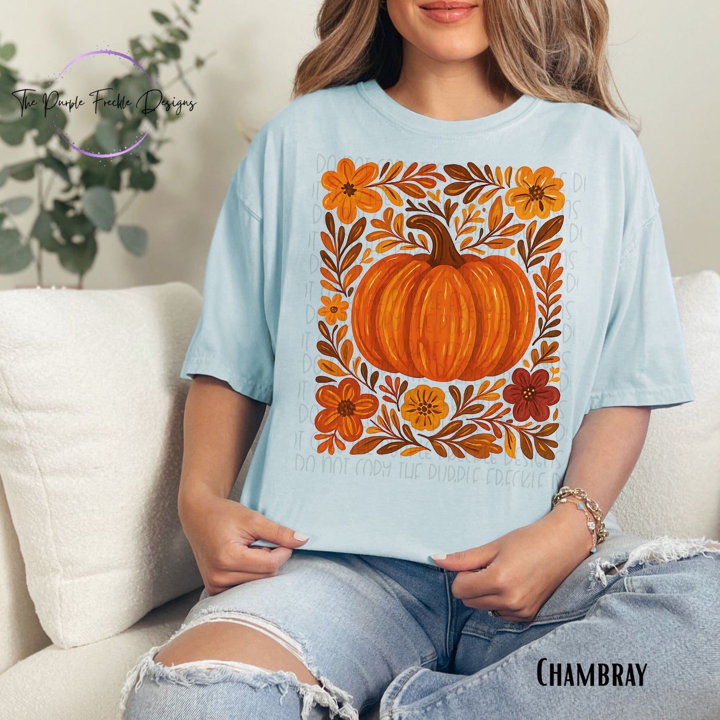 Fall Leaves and Pumpkin