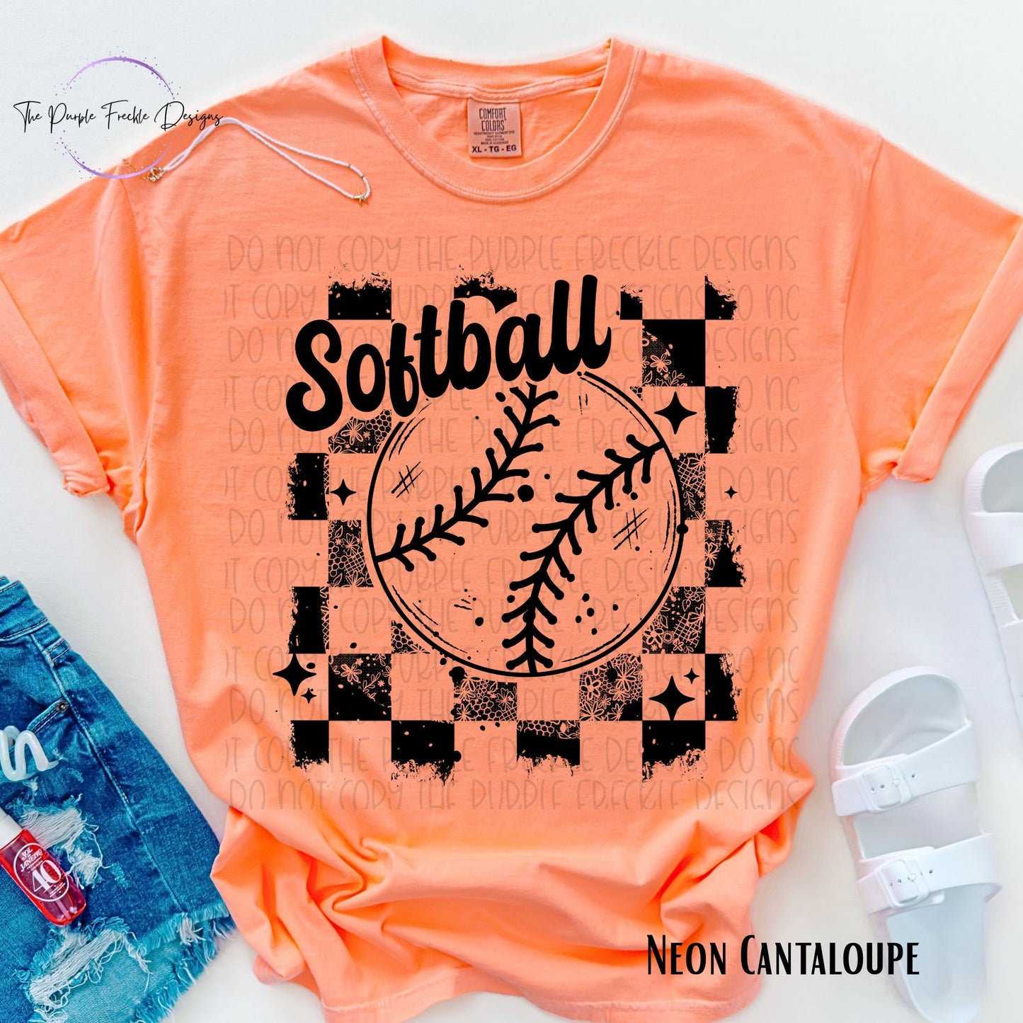 Softball Checker Distressed