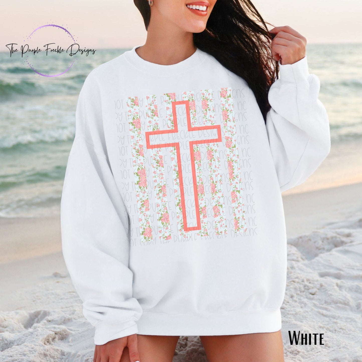 Floral Striped Cross