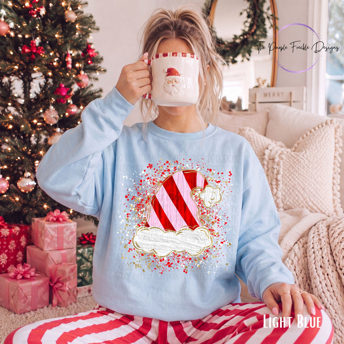 Splatter Stiped Santa Hat