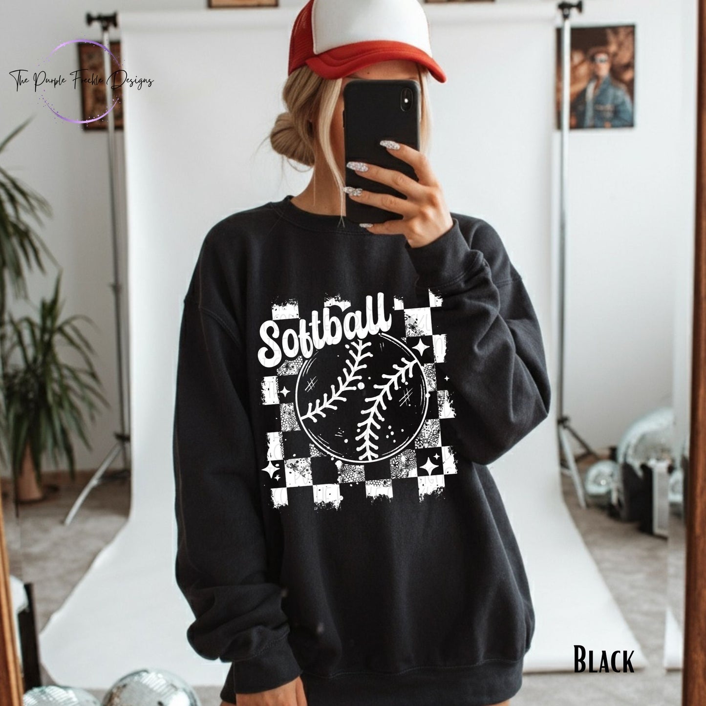 Softball Checker Distressed