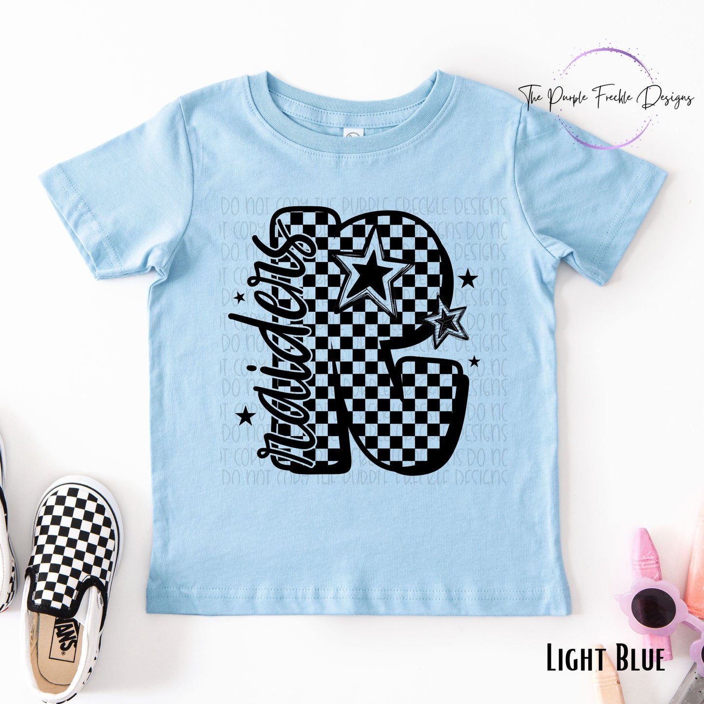Checkered Letter Mascot Kids