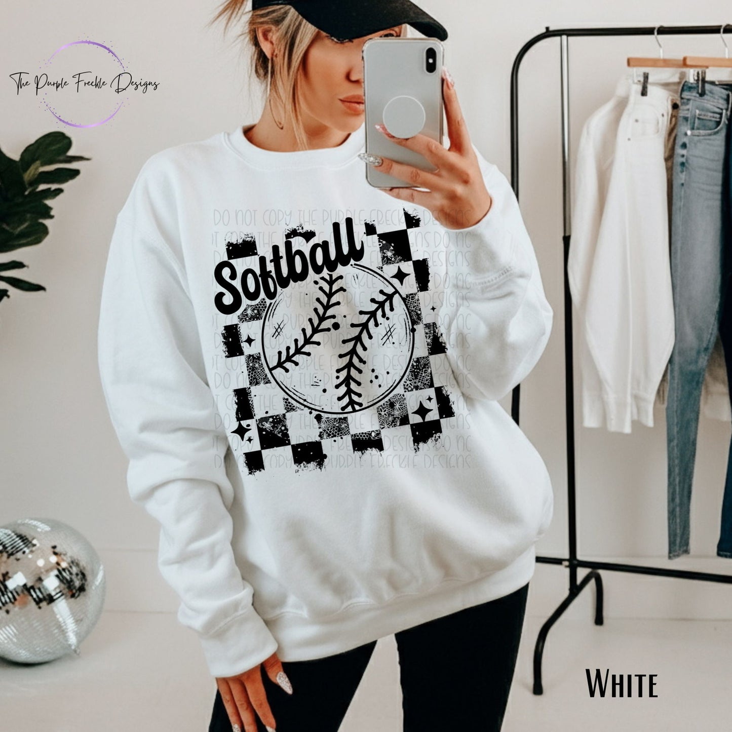 Softball Checker Distressed
