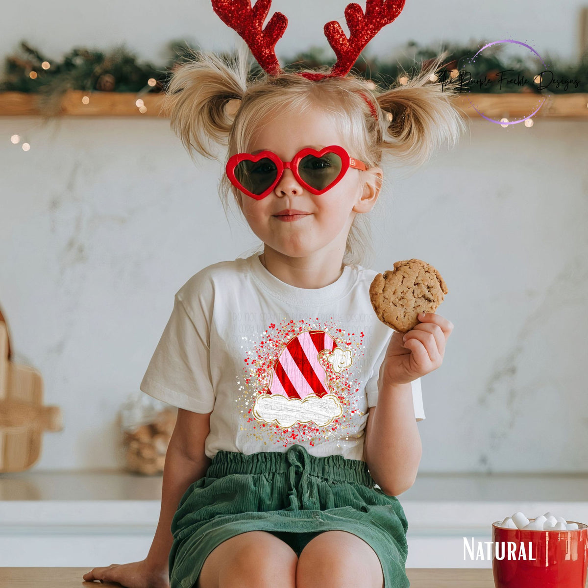Splatter Striped Santa Hat Kids