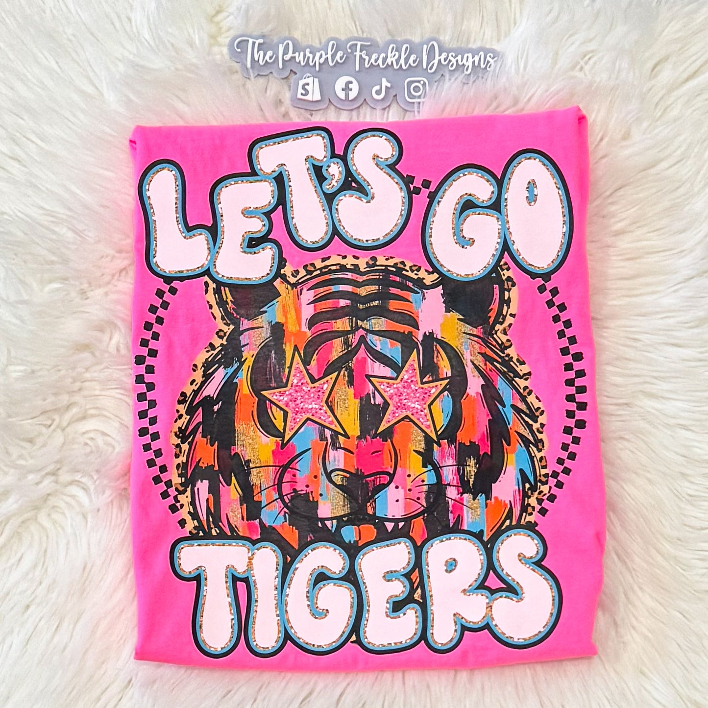 Let's Go Tigers on Neon Pink