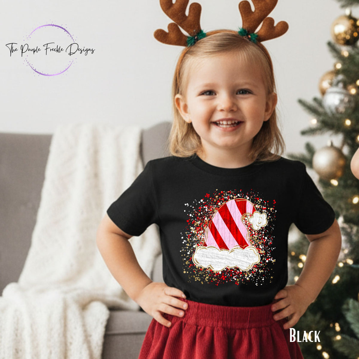 Splatter Striped Santa Hat Kids