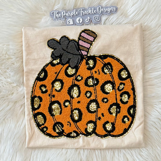 Leopard Pumpkin Chenille Patch