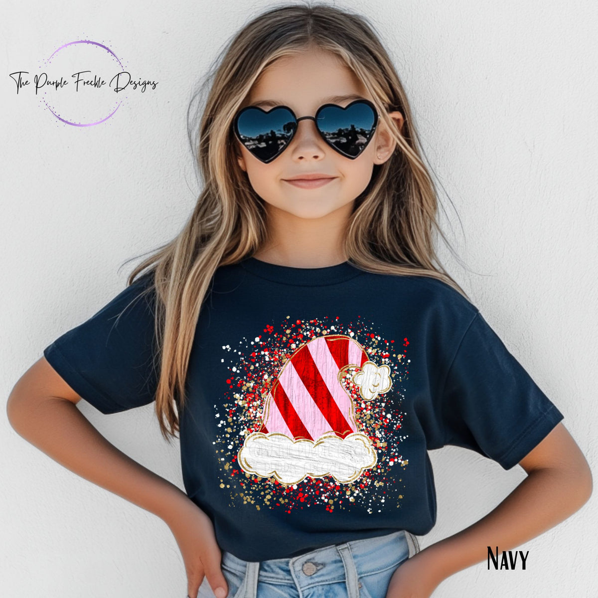 Splatter Striped Santa Hat Kids
