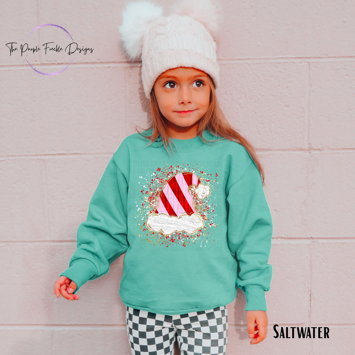 Splatter Striped Santa Hat Kids