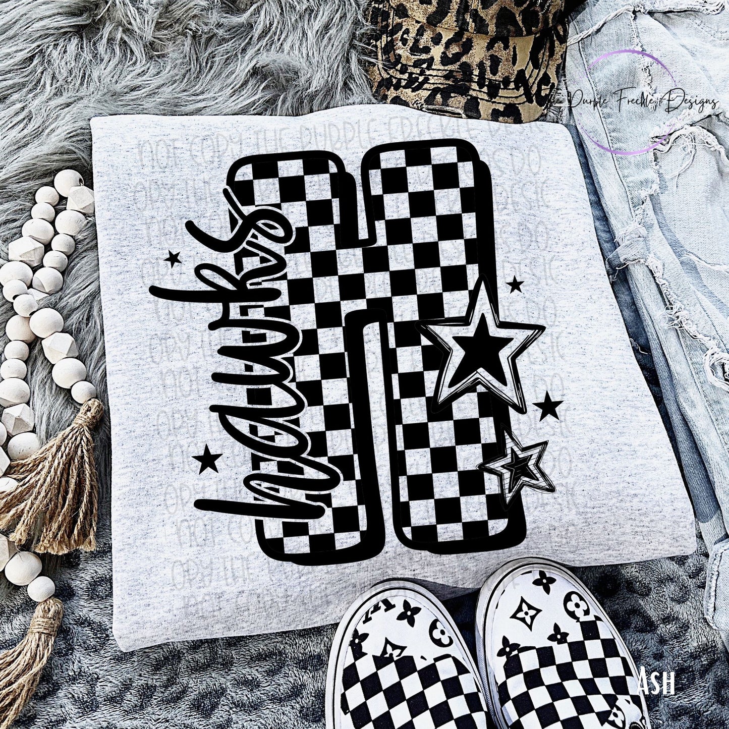 Checkered Letter Mascot