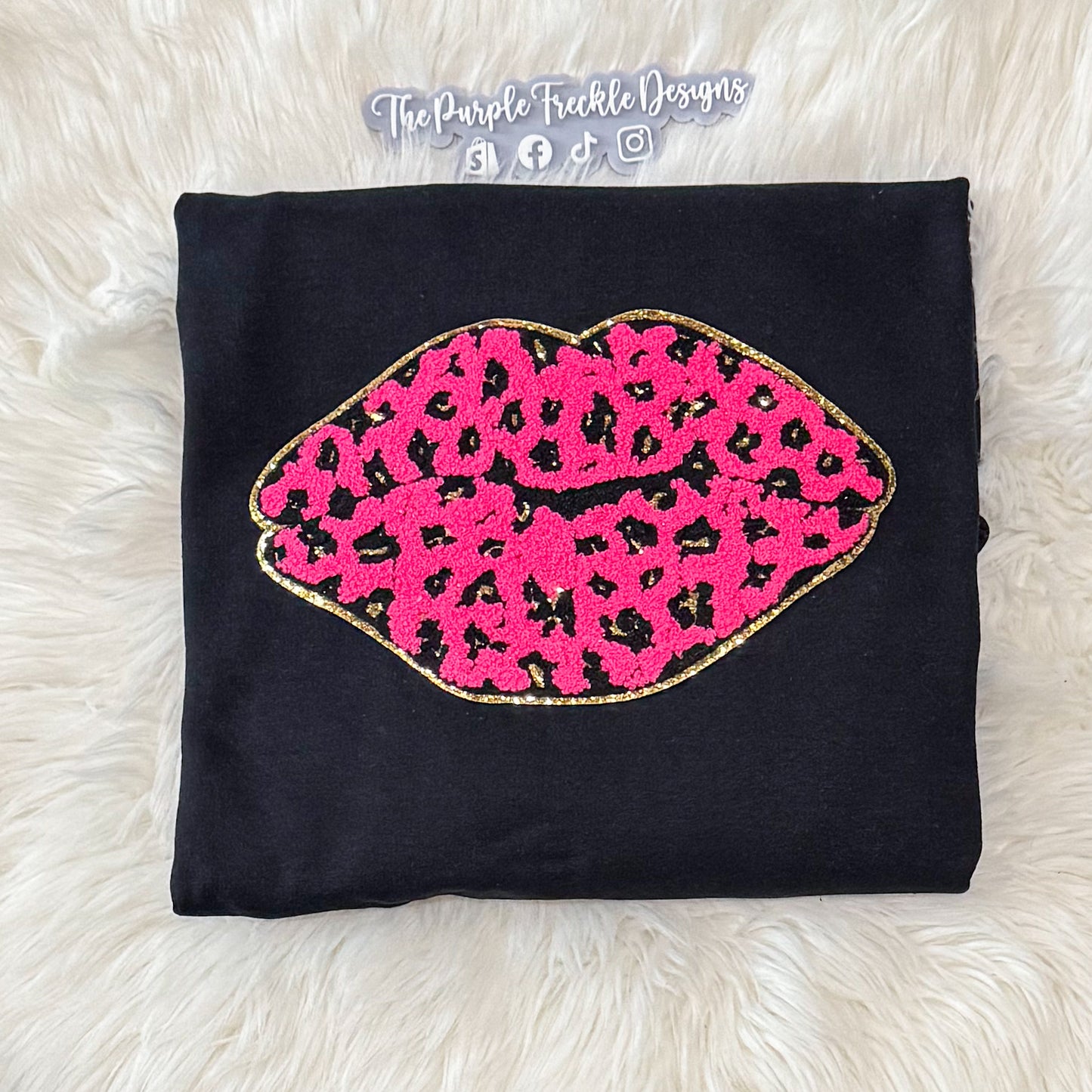 Leopard Lips Chenille Patch