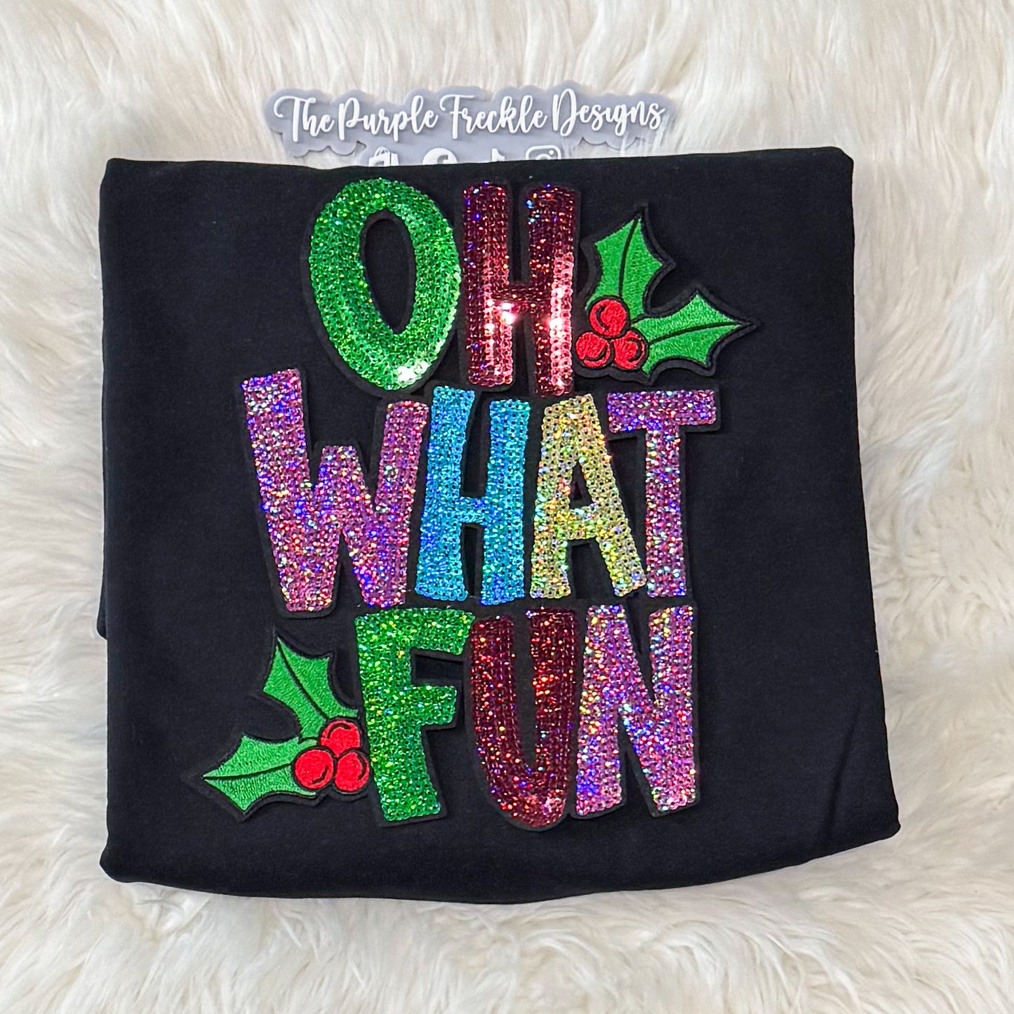 Oh What Fun Sequin Patch