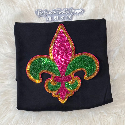 Fleur de Lis Sequin Patch