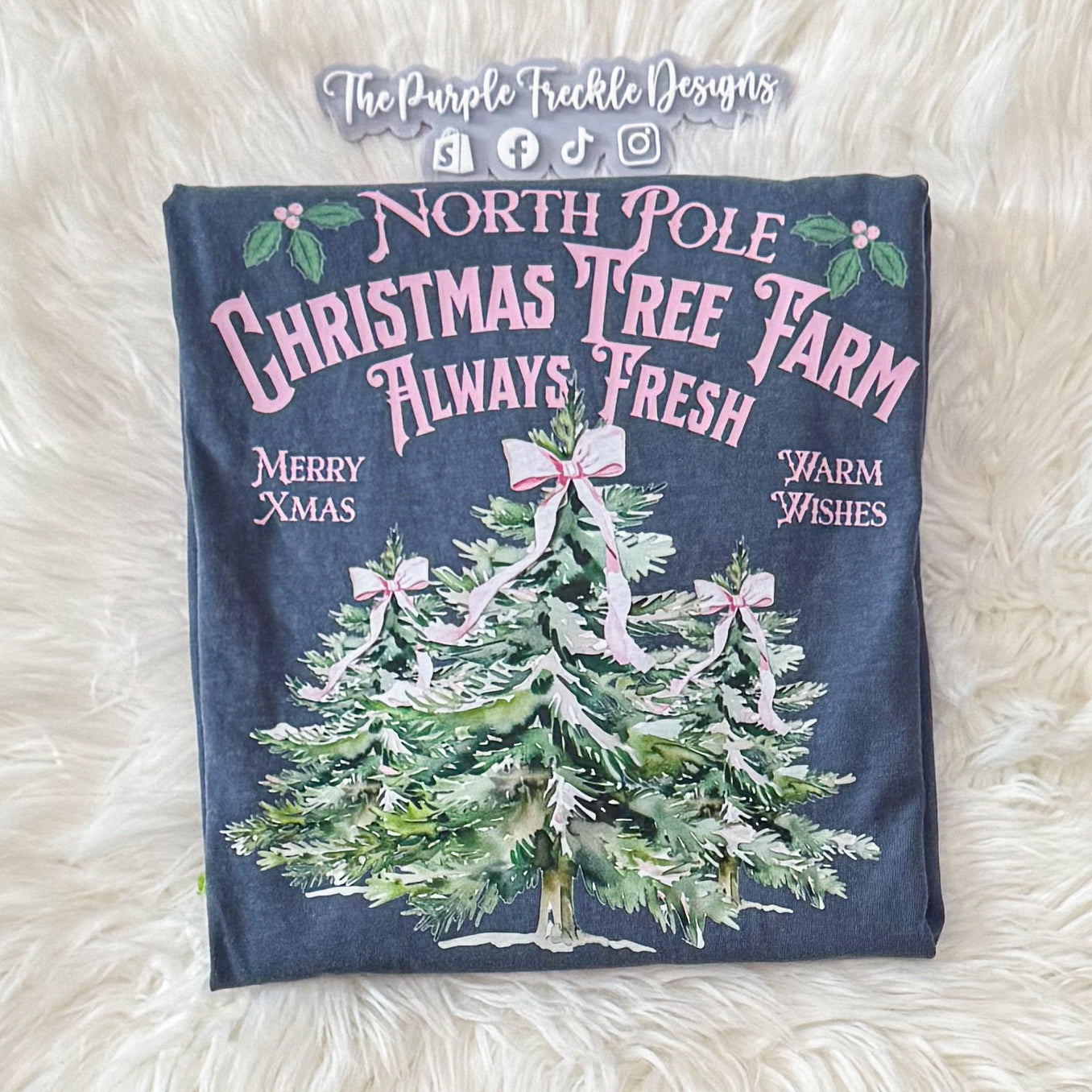 North Pole Tree Farm on Denim