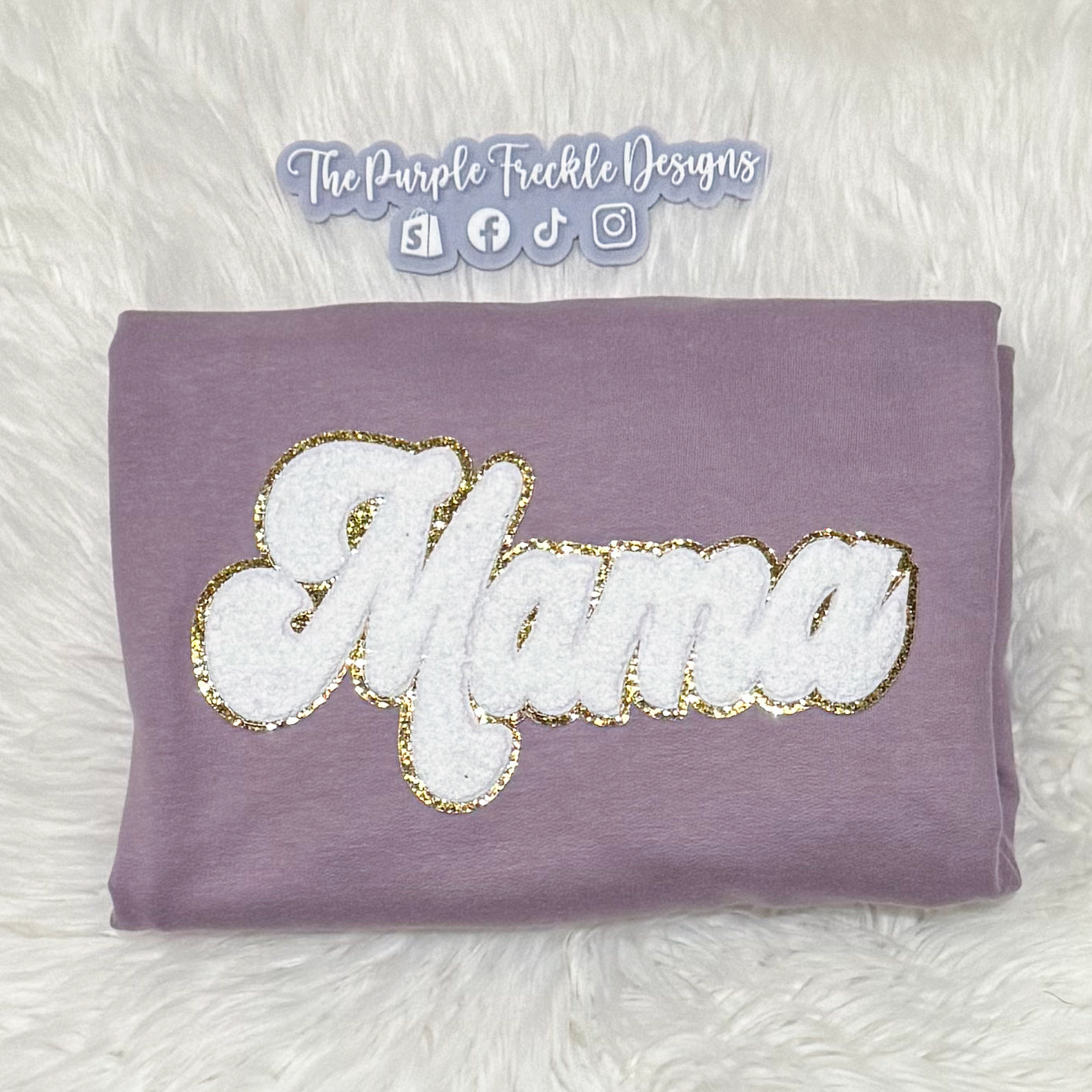 White Mama Chenille Patch Sweatshirt