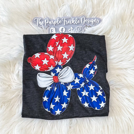 Patriotic Balloon Dog on Smoke