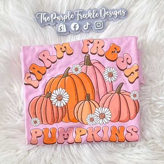 Farm Fresh Pumpkins on Pink
